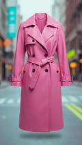 Pop Pink Technical Trench Coat